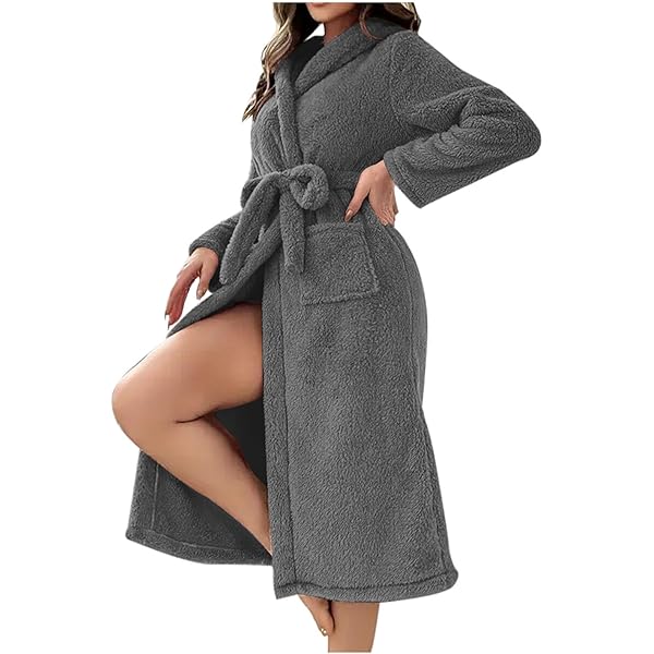 寂然たるrobe coat Amazon.com: JOAU Fleece Hooded Robe for Women Mid Length